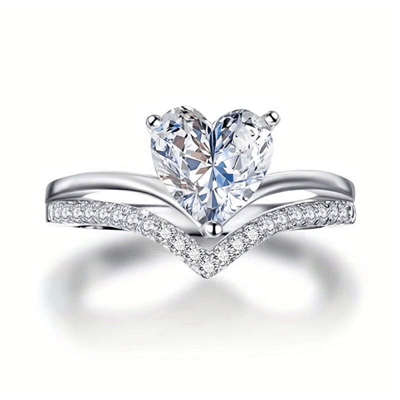 Romantic Couple Heart Ring Jewelry